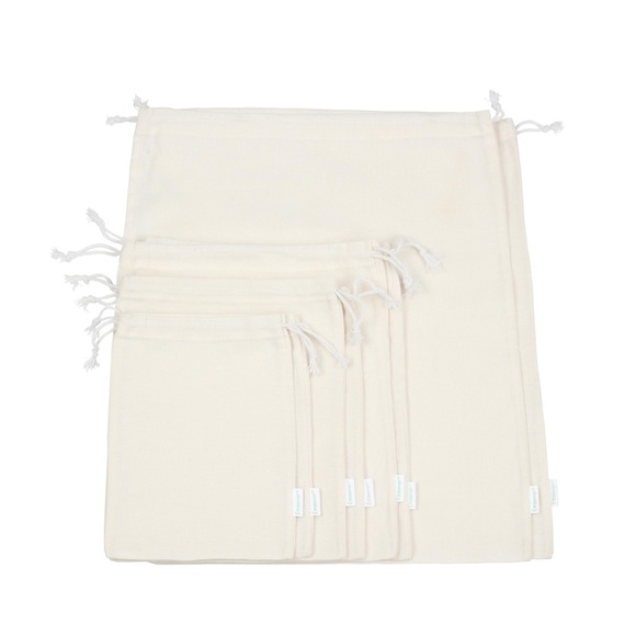 NEW! Reusable Cotton Storage Produce Bags With Drawstrings, Muslin Bags - Picture 3 of 12